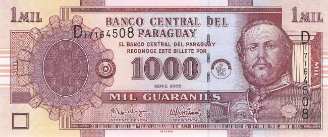 1000 Guaranies p222b 2005